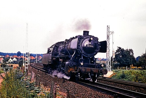 BR 50 592 Hittfeld 1967 Elektrifizierung der Strecke