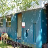 DB_Bauwagen_blauturkis_Umbauwagen_preusische_Erlebnisbahn_Ratzeburg_Schmilau_Bahnhof_2023-3