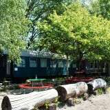 DB_Bauwagen_blauturkis_Umbauwagen_preusische_Erlebnisbahn_Ratzeburg_Schmilau_Bahnhof_2023-6