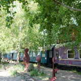 DB_Bauwagen_blauturkis_Umbauwagen_preusische_Erlebnisbahn_Ratzeburg_Schmilau_Bahnhof_2023-9