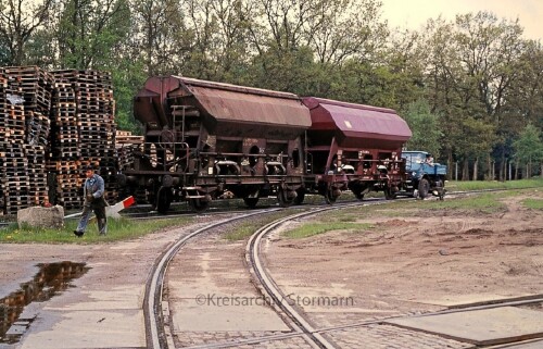 Unimog Schüttwagen Schiene Ragieren 1979 Wahlstedt Fahrenkrug Rangierarbeiten (1)