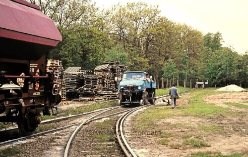 Unimog Schüttwagen Schiene Ragieren 1979 Wahlstedt Fahrenkrug Rangierarbeiten (2)