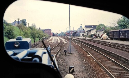 Wahlstedt Fahrenkrug Bahnhof 1979 Rangierarbeiten BR 323 Köf III (1)