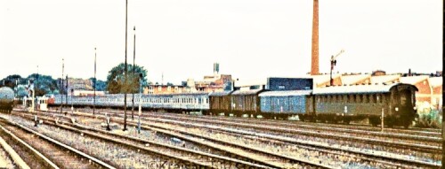 1972 hamburg wandsbek Gbf Güterbahhof Eilzug DB BR 220 V 200 Silberlinge