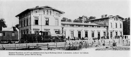 Bahnhof wandsbek Gartenstedt 1875 Lübeck Büchener Eisenbahngesellschaft LBE historische Aufnahme B