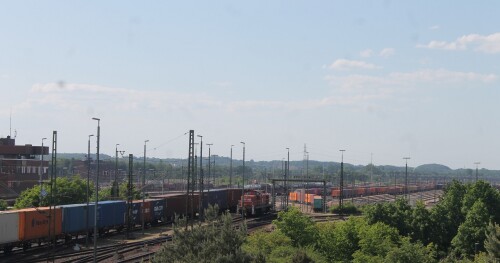 Maschen Gbf Güterbahnhof Ablaufberg BR 290 BR290 V90 Güterwaggon DB AG 2024 Mai (8)