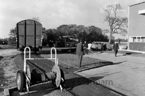 Ahrensburg 1972 Feuerwehrübung Industriegebiet bb