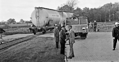 Ahrensburg 1972 Feuerwehrübung Industriegebiet