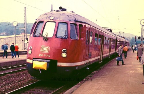 ET 30 BR 430 Brackwede Bahnhof Bahnsteig Sonderzug Sonderfahrt 1984 Kopie