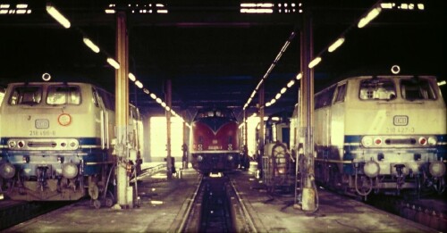 BR 218 496 BR 220 039 BW Lübeck Lokschuppen Werkstätten 1984