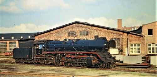 BR 41 Lübeck Dampfzug Dampflok Hauptbahnhof 1967Drehscheibe Lokschuppen