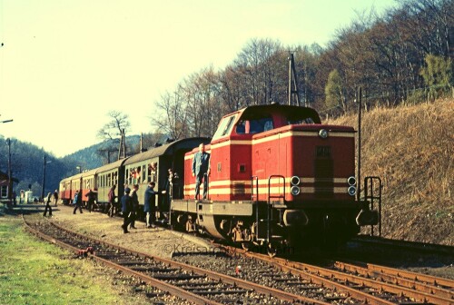 Brochterbeck Bahnhof 1974 V 132 Sonderzug TWE