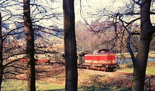 Brochterbeck Bahnhof 1974 V 132 Sonderzug nach Tecklenburg TWE