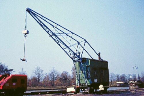 Dörenthe Bahnhof 1974 Lastenbran Dampfkran Bahn TWE Teuteburger Wald Eisenbahn