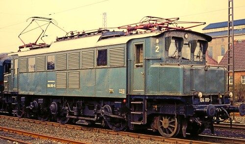Ibbenbühren Bahnhof 1974 BR 104 019 E 04 TWE Teuteburger Wald Eisenbahn a