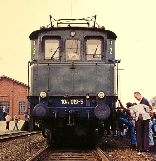 Ibbenbühren Bahnhof 1974 BR 104 019 E 04 TWE Teuteburger Wald Eisenbahn aaa