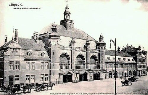 Lübeck1908 neuer Hauptbahnhof lbe Lübeck Büchener Eisenbahn Gesellschaft (1)