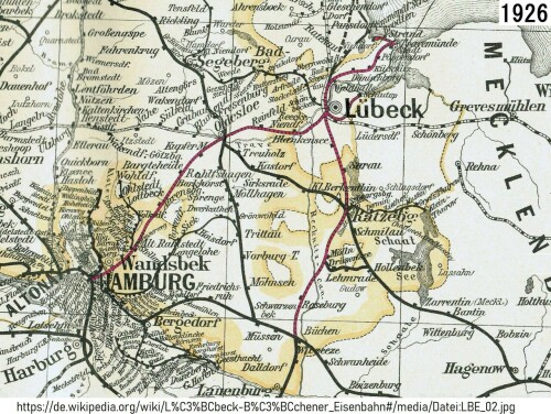 Lübeck BüchenerEisenbahn lbe karte Netzkarte 1928