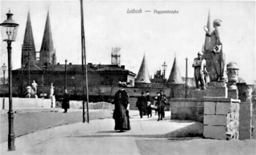 Alter Bahnhof LBE 1874 Lübeck historische Aufnahme Holstentor Hansestadt