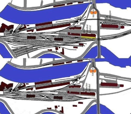 Lübeck Gleisplan GLP Streckenplan 1900 1904 1908 Umbau alter Bahnhof Hauptbahnhof LBE Lübeck Büchene
