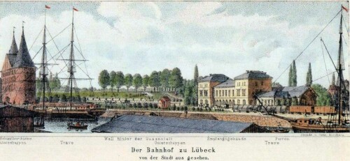 Lübeck Hbf LBE um 1860 historische Darstellung (2)