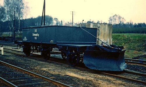 Schneepflug Eisenbahn OHE Hützel Süd 1969 a