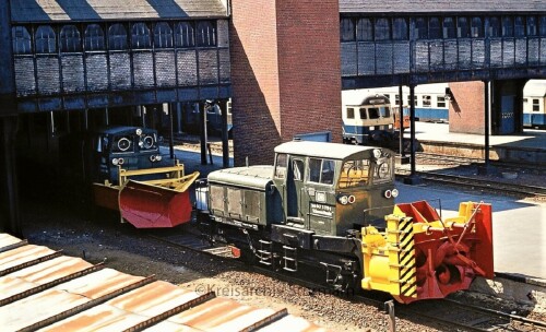Schneeschleuder Schneeschieber DB Interzonenzug Lübeck Huptbahnhof Fahrzeugschau show 1972