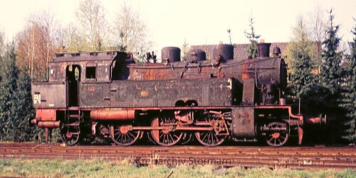 BR 75 632 BR 75.6 TWE Lok 222 Eutin Lübecker Eisenbahn ELE Lengerich Bahnhof preußische T 6 1974 (1)