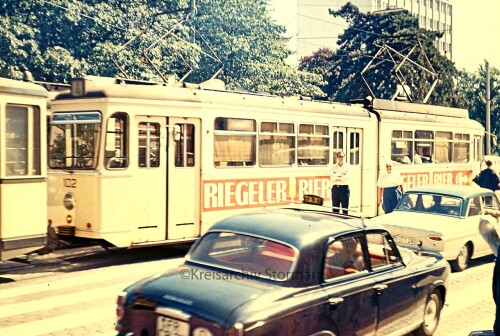 Freiburg 1967 Straßenbahn 60er Jahre Stadt