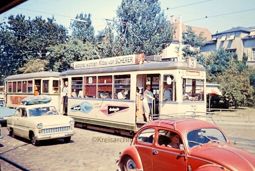Freiburg 1967 Straßenbahn 60er Jahre Stadt a
