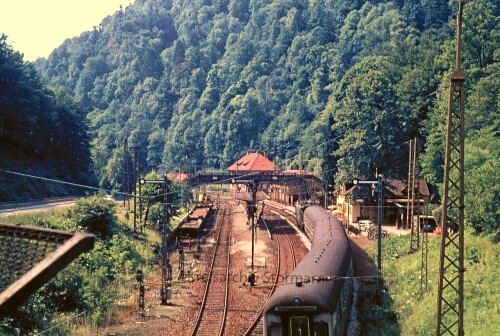 Höllentalbahn Hirschsprung Bahnhof Signal Oberleitung 1967 Weichen Gleisanlagen (1)