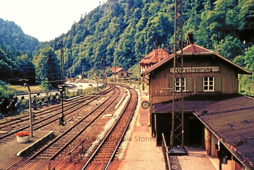 Höllentalbahn Hirschsprung Bahnhof Signal Oberleitung 1967 Weichen Gleisanlagen (2)