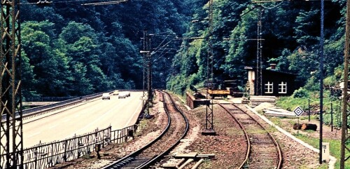 Höllentalbahn Hirschsprung Bahnhof Signal Oberleitung 1967 Weichen Gleisanlagen (5)