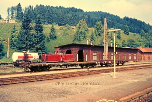BR212 BR 212 Bahnhof Neustadt Schwarzwald Dieselok DB Deutsche Bundesbahn 1974
