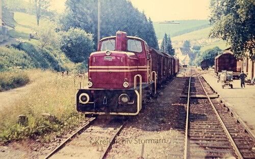 Gmeinder D 65 Br 565 schwaebische alb bahn V 70.01 Furtwangen Bahnhof 1967 V 60 BR 260 (1)