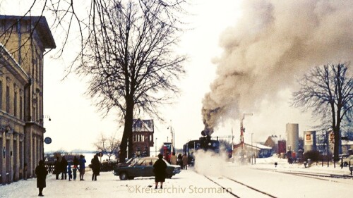 Ratzeburg Bahnhof 1973 Dampflok historischer Zug historische Fahrt DB Winter Schnee (4)