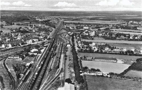 1950 Luftbild Bahnhof Buechen GLP Gleisplan (1)
