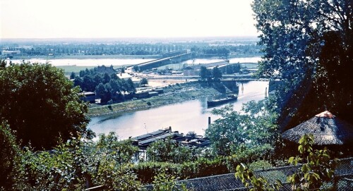1968 Lauenburg Bahnhof Elbe Lübeck Kanal Elbe Querrung Brücke (1)