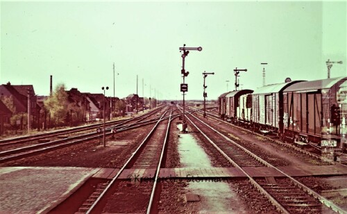 Büchen Bahnhof 1966 Blickrichtung Hamburg Güterzug innerdeutsche Grenze DDR BRD