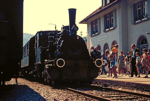 Ottenhöfen Bahnhof 1972 Dampflok Achertalbahn Preußische T 3 Badenia Lok 28 Borsig SWEG Südwestdeuts