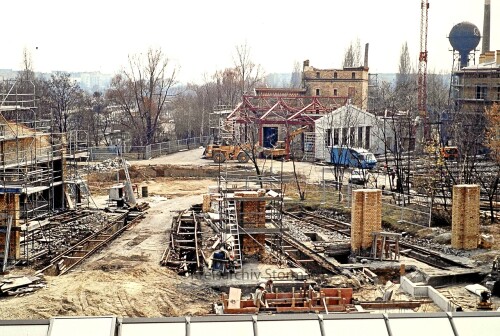 Berlin 1986 Mueseum für Verkehr und Technik Bau Drehscheibe Lokschuppen