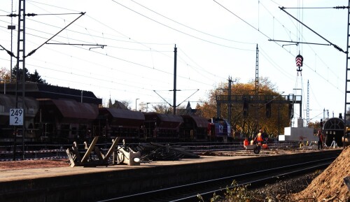 MAK 1700 SBB Cargo Schwarzenbek Bahnhof Modernisierung 2024 Nov Dez Bahnsteigdach Bau (3)