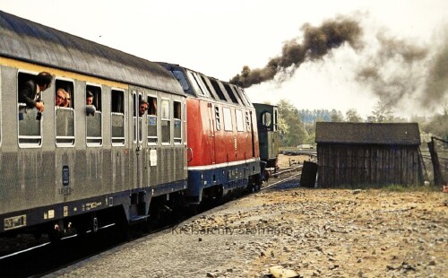 1980 Geesthachter Karoline Dampflok Sonderfahrt V 200 Silberling Bahnhof Bergedorf Süd (1)