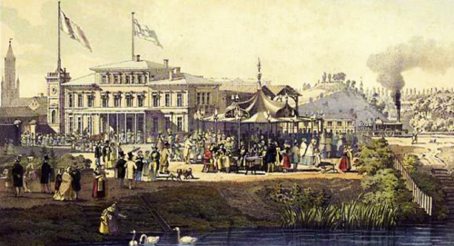 Bergedorf Bahnhof 1844 altes Empfangsgebäude 19. Jahrhundert (1)