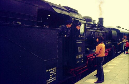 Bergedorf Bahnhof 1972 BR 038 Sonderfahrt nostalgische Dampflok Zug (1)