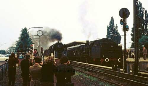 Bergedorf Bahnhof 1972 BR 038 Sonderfahrt nostalgische Dampflok Zug (2)