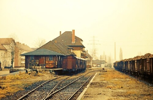 Geesthacht Bahnhof 1977 Güterschuppen in Betrieb