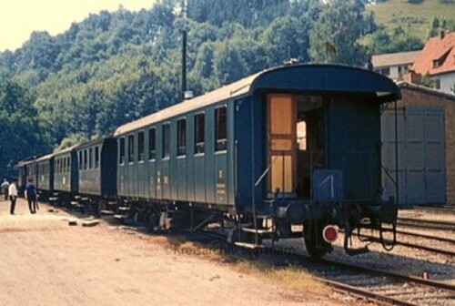 Lönderbahn Waggon Kandern Bahnhof Dampflok historischer Zug 1973