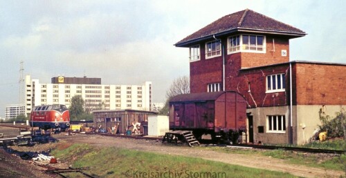 V 200 033 Bergedorf Bahnhof 1987 Stellwerk