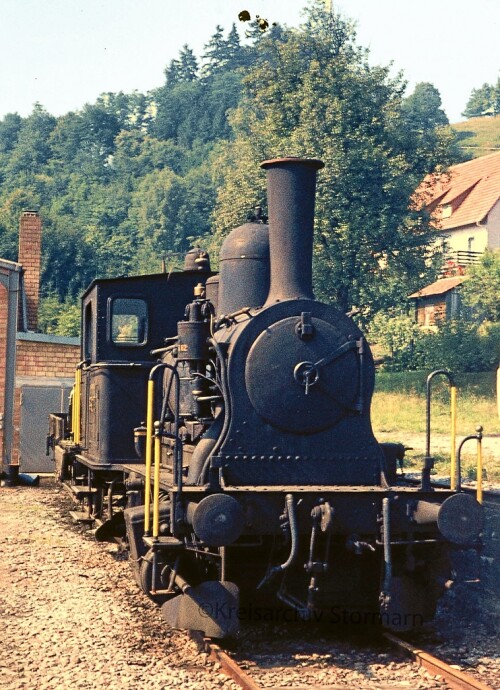 Württembergische T 3 Kandern Bahnhof Dampflok historischer Zug 1973 
